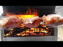 jambon a l os cuit a la broche  au feu de bois